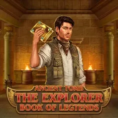 The Book of Legends Slot mit Entdecker und Buch auf Dragonia Casino
