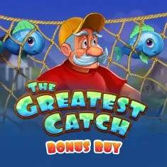 Fischer mit Fischen im The Greatest Catch Slot auf Dragonia Casino